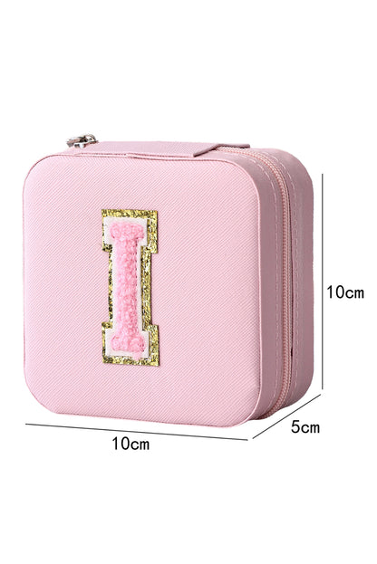 Pink Portable Initial I Graphic Jewelry Box