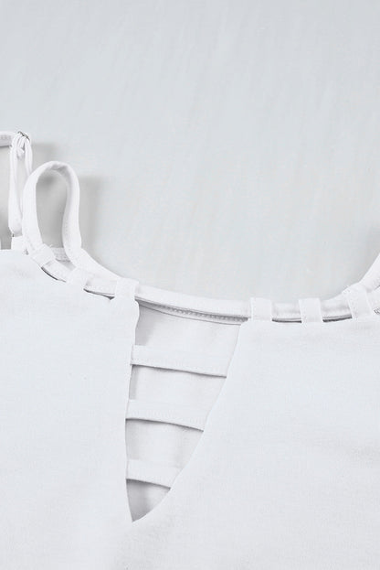 White Double Strap Casual Camisole Top