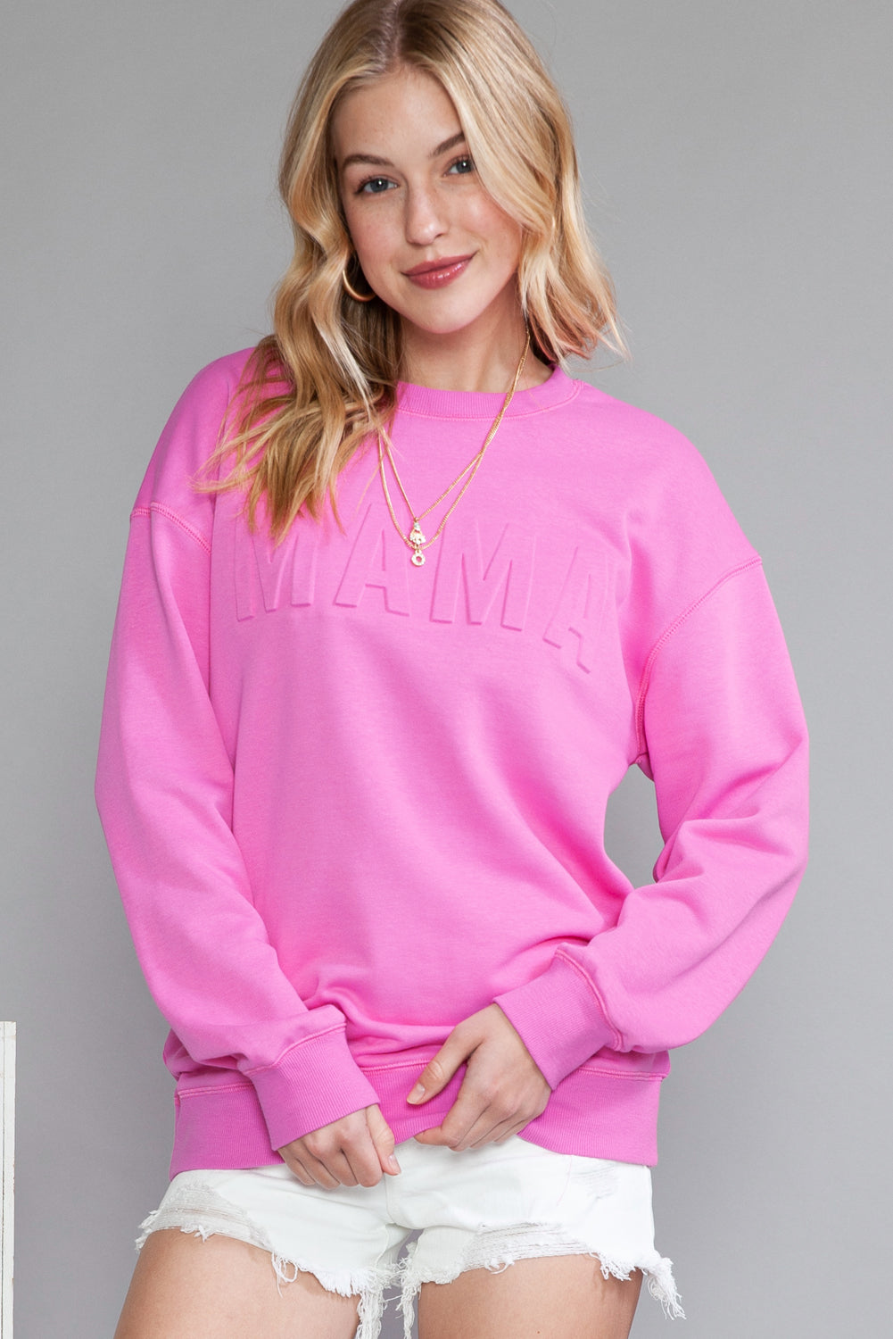 Bonbon Casual Coffee Letter Drop Shoulder Sweatshirt