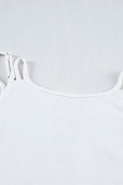 White Double Strap Casual Camisole Top