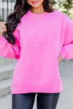 Bonbon Casual Coffee Letter Drop Shoulder Sweatshirt