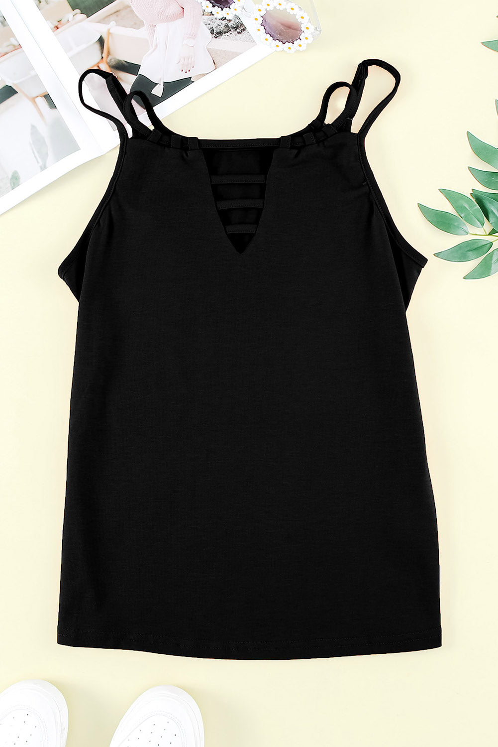 White Double Strap Casual Camisole Top