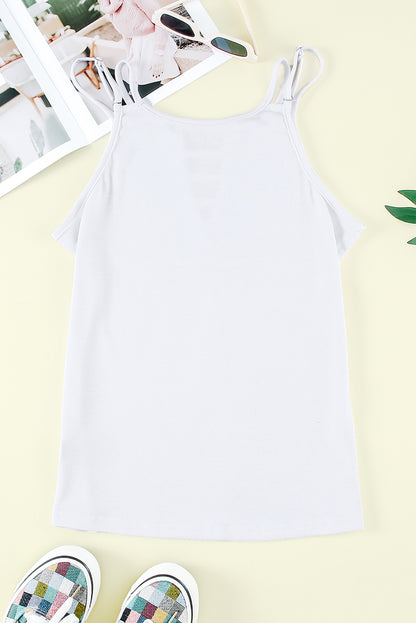 White Double Strap Casual Camisole Top