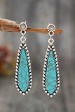 Silvery Vintage Bohemian Turquoise Alloy Earrings