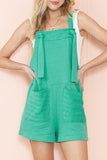 Mint Green Knotted Straps French Terry Romper