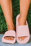 Pink Hollow-out Thick Soled Slip On Slides Shoes