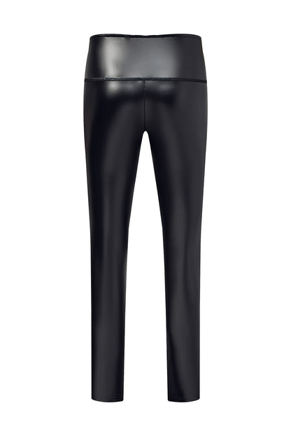 Black Faux Leather Casual High Waisted Leggings