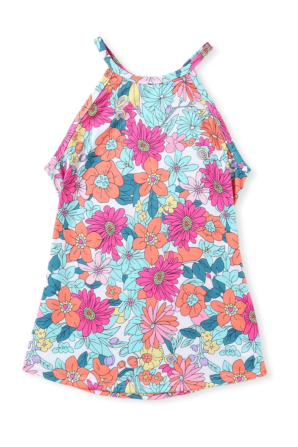 Multicolor Floral Print Casual Halter Top