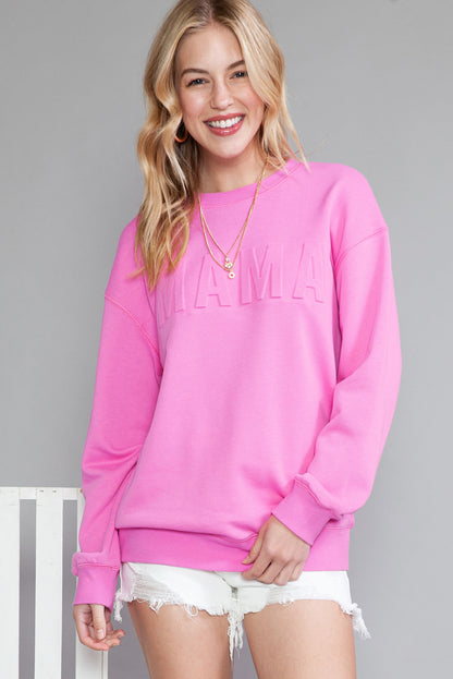 Bonbon Casual Coffee Letter Drop Shoulder Sweatshirt