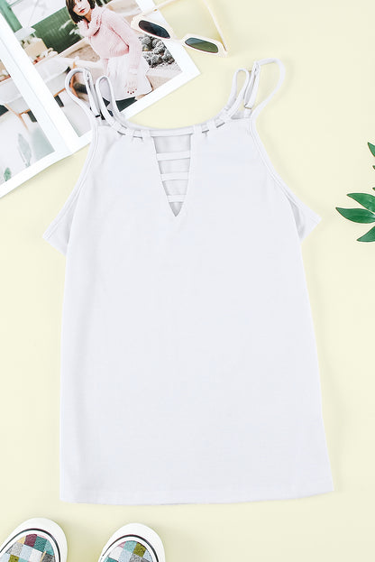 White Double Strap Casual Camisole Top