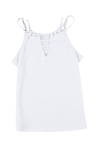 White Double Strap Casual Camisole Top