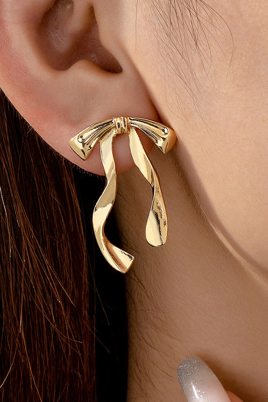 Gold Cute Bowknot Alloy Stud Earrings