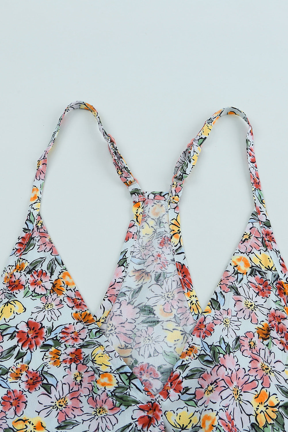 Multicolor Floral Sexy Wrapped V Neck Crop Camisole